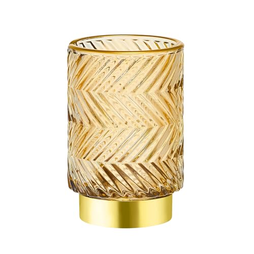 LEICURACE Make-up-Pinselhalter, Zahnbürstenhalter, Schreibtisch-Stiftehalter, multifunktionaler Vintage-Pinselbecher aus Glas (A40-2-US) von LEICURACE