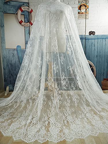 300 cmx150 cm weicher Spitzenstoff, französische Chantilly-Wimpern, Spitzenbesatz, Band für Blumen, Brautkleid, Hochzeitskleid, Blume, afrikanische Spitze, Zuhause, Vintage-Dekor (Blume 3) von LEIDE