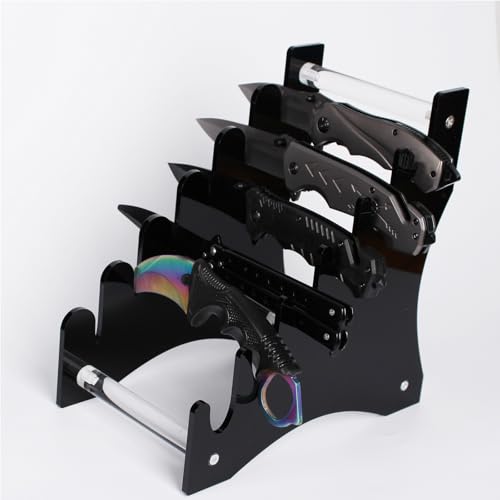 Acryl Messerhalter für 6 Messer – Abnehmbare Messervitrine zum Präsentieren und Aufbewahren, Messerblock ohne Messer（eisenhaltig） von LEILINLIFE