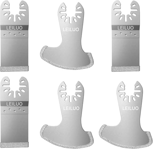 6-teiliges Diamant Fugenentferner Sägeblatt Set Universal für Multitools kompatibel mit DeWalt Makita Einhell Dremel 2 mm für Fliesenfugen und Zement von LEILUO