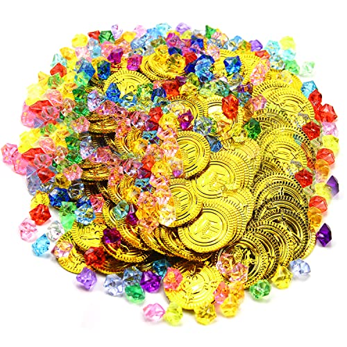 60pcs Goldmünzen des Piratenschatz und 200pcs Piraten Schmucksteine Goldmünzen Piraten Spielzeug Piratenschatz von Piratenpartys und Geburtstagen Kindergeburtstag Schatzsuche 60pcs Goldmünzen des Piratenschatz und 200pcs Piraten Schmucksteine Goldmünzen Piraten Spielzeug Piratenschatz von Piratenpartys und Geburtstagen Kindergeburtstag Schatzsuche von LEIMEND