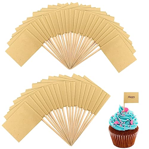LEIMEND 300 Stück Leere Zahnstocher Flaggen Käse Marker Cupcake Topper Cupcake Topper Buffet Zubehör Cupcake Papier Halloween Fahne für Kinder Geburtstag Party Dekorationen von LEIMEND