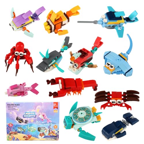 LEIMEND Mitgebsel Kindergeburtstag Bausteine Kinder 12Pcs Mini Baustein Set Klemmbausteine Meerestier Mini Tiere Bausteine Set Geschenke für Jungen und Mädchen im Alter von 5 6 7 8 9 10 11 12 Jahren LEIMEND Mitgebsel Kindergeburtstag Bausteine Kinder 12Pcs Mini Baustein Set Klemmbausteine Meerestier Mini Tiere Bausteine Set Geschenke für Jungen und Mädchen im Alter von 5 6 7 8 9 10 11 12 Jahren von LEIMEND