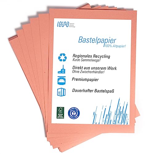 100 Blatt A3 Buntpapier Basteln Rosa Bunte Pappe Blätter für Kinder 130g/m² LEIPA Manila-Karton Dekorieren, Recyceltes Bastelpapier, Tonpapier Bastel-Papier Bastelset Malblock, Vintage/Retro (A3) von LEIPA passion progress technology