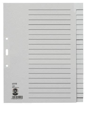 5 Stück LEITZ Blanko - Register 1220 / Vollformat DIN A4 / Papier / Überbreite / 20-teilig 5 Stück LEITZ Blanko - Register 1220 / Vollformat DIN A4 / Papier / Überbreite / 20-teilig von LEITZ