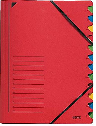 LEITZ Ordnungsmappe/3912-00-25, rot, 12-teilig, 245x320mm für A4 von LEITZ