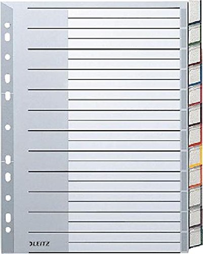 LEITZ Register Blanko/1274, grau, A4 12-teilig, A4, 238mm, 297mm LEITZ Register Blanko/1274, grau, A4 12-teilig, A4, 238mm, 297mm von LEITZ