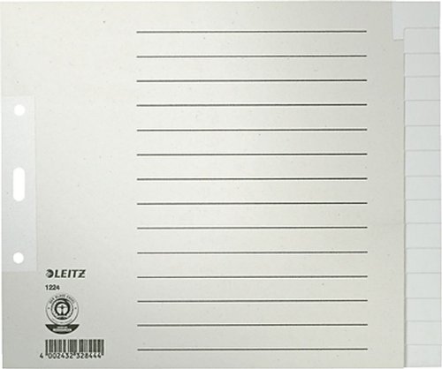 Leitz Papierregister Blanko/1224-85 240x300mm grau A4 halbe Höhe Inh.15 Blatt Leitz Papierregister Blanko/1224-85 240x300mm grau A4 halbe Höhe Inh.15 Blatt von LEITZ
