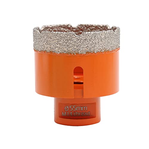 Diamant Bohrkrone 55mm Fliesenbohrer für Porzellan Keramik Fliese Granit Marmor - M14 Gewinde für Winkelschleifer Diamant Bohrkrone 55mm Fliesenbohrer für Porzellan Keramik Fliese Granit Marmor - M14 Gewinde für Winkelschleifer von LEKOMESH