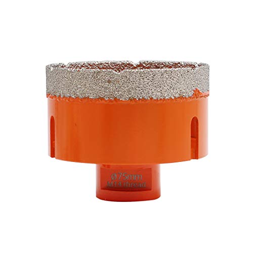 Diamant Bohrkrone 75mm Fliesenbohrer für Porzellan Keramik Fliese Granit Marmor - M14 Gewinde für Winkelschleifer Diamant Bohrkrone 75mm Fliesenbohrer für Porzellan Keramik Fliese Granit Marmor - M14 Gewinde für Winkelschleifer von LEKOMESH