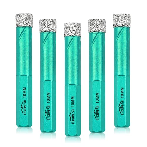 Diamant Bohrkrone LEKOMESH Fliesenbohrer Set - 5pcs 10MM Diamantbohrer Sechskantschaft Porzellanfliesen Bohrer für Keramik Marmor Granit Stein Quarz,Vakuum Gelötet Diamant Bohrkrone LEKOMESH Fliesenbohrer Set - 5pcs 10MM Diamantbohrer Sechskantschaft Porzellanfliesen Bohrer für Keramik Marmor Granit Stein Quarz,Vakuum Gelötet von LEKOMESH
