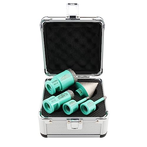 Diamant Fliesenbohrer Set - 5pcs (6/6/20/35mm+50mm Diamant Fasenfräser) LEKOMESH Diamant Lochsäge Für Porzellan Keramik Fliesen Marmor Granit Stein Quarz von LEKOMESH