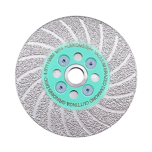 Diamant-Trennscheibe 115MM x M14 LEKOMESH - Diamantscheibe Granit Sägeblatt Doppelseitige Vakuum Gelötete Diamantklinge zum Schneiden und Schleifen von Granit Marmor Porzellan Keramikfliesen Stein Diamant-Trennscheibe 115MM x M14 LEKOMESH - Diamantscheibe Granit Sägeblatt Doppelseitige Vakuum Gelötete Diamantklinge zum Schneiden und Schleifen von Granit Marmor Porzellan Keramikfliesen Stein von LEKOMESH