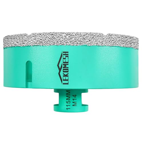 Diamantbohrkrone Fliesenbohrer 115MM Lochsäge - LEKOMESH Für Porzellan Keramik Fliesen Marmor Granit Stein Quarz Vakuumgelötete M14 Gewinde für Winkelschleifer Diamantbohrkrone Fliesenbohrer 115MM Lochsäge - LEKOMESH Für Porzellan Keramik Fliesen Marmor Granit Stein Quarz Vakuumgelötete M14 Gewinde für Winkelschleifer von LEKOMESH