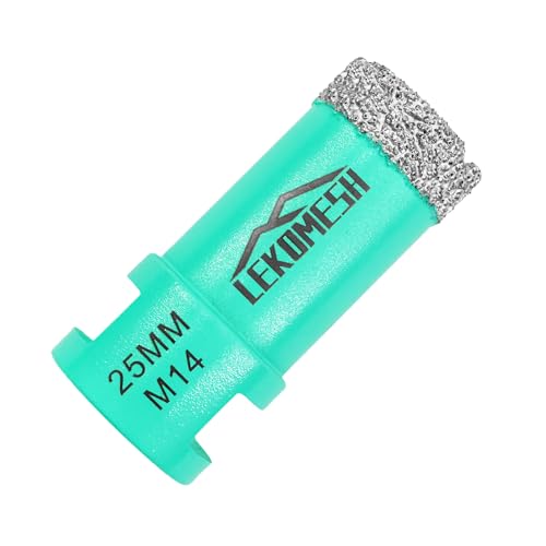 Diamantbohrkrone Fliesenbohrer 25MM Lochsäge - LEKOMESH Für Porzellan Keramik Fliesen Marmor Granit Stein Quarz Vakuumgelötete M14 Gewinde für Winkelschleifer Diamantbohrkrone Fliesenbohrer 25MM Lochsäge - LEKOMESH Für Porzellan Keramik Fliesen Marmor Granit Stein Quarz Vakuumgelötete M14 Gewinde für Winkelschleifer von LEKOMESH