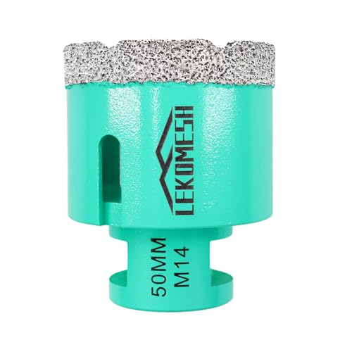 Diamantbohrkrone Fliesenbohrer 50MM Lochsäge - LEKOMESH Für Porzellan Keramik Fliesen Marmor Granit Stein Quarz Vakuumgelötete M14 Gewinde für Winkelschleifer Diamantbohrkrone Fliesenbohrer 50MM Lochsäge - LEKOMESH Für Porzellan Keramik Fliesen Marmor Granit Stein Quarz Vakuumgelötete M14 Gewinde für Winkelschleifer von LEKOMESH