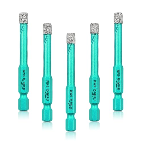 Diamantbohrkrone Fliesenbohrer Set 5pcs - 6MM - LEKOMESH Diamantbohrer,Schnellwechsel-Sechskant-Schaft Porzellanfliesen Bohrer für Keramik Marmor Granit Stein Quarz Diamantbohrkrone Fliesenbohrer Set 5pcs - 6MM - LEKOMESH Diamantbohrer,Schnellwechsel-Sechskant-Schaft Porzellanfliesen Bohrer für Keramik Marmor Granit Stein Quarz von LEKOMESH