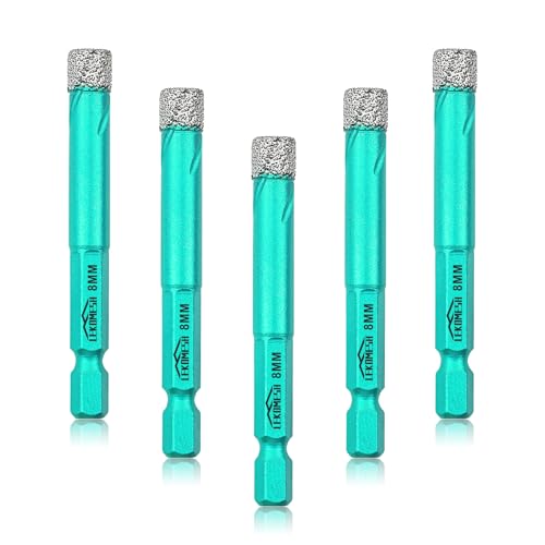 Diamantbohrkrone Fliesenbohrer Set 5pcs - 8MM - LEKOMESH Diamantbohrer,Schnellwechsel-Sechskant-Schaft Porzellanfliesen Bohrer für Keramik Marmor Granit Stein Quarz Diamantbohrkrone Fliesenbohrer Set 5pcs - 8MM - LEKOMESH Diamantbohrer,Schnellwechsel-Sechskant-Schaft Porzellanfliesen Bohrer für Keramik Marmor Granit Stein Quarz von LEKOMESH