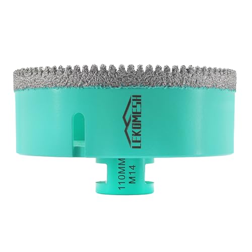 LEKOMESH Diamant Fliesenbohrer Bohrkrone - 110MM Diamant Lochsäge Für Porzellan Keramik Fliesen Marmor Granit Stein, M14 Gewinde LEKOMESH Diamant Fliesenbohrer Bohrkrone - 110MM Diamant Lochsäge Für Porzellan Keramik Fliesen Marmor Granit Stein, M14 Gewinde von LEKOMESH
