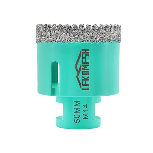 LEKOMESH Diamant Fliesenbohrer Bohrkrone - 50MM Diamant Lochsäge Für Porzellan Keramik Fliesen Marmor Granit Stein, M14 Gewinde LEKOMESH Diamant Fliesenbohrer Bohrkrone - 50MM Diamant Lochsäge Für Porzellan Keramik Fliesen Marmor Granit Stein, M14 Gewinde von LEKOMESH
