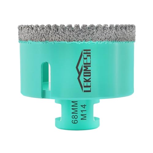 LEKOMESH Diamant Fliesenbohrer Bohrkrone - 68MM Diamant Lochsäge Für Porzellan Keramik Fliesen Marmor Granit Stein, M14 Gewinde LEKOMESH Diamant Fliesenbohrer Bohrkrone - 68MM Diamant Lochsäge Für Porzellan Keramik Fliesen Marmor Granit Stein, M14 Gewinde von LEKOMESH