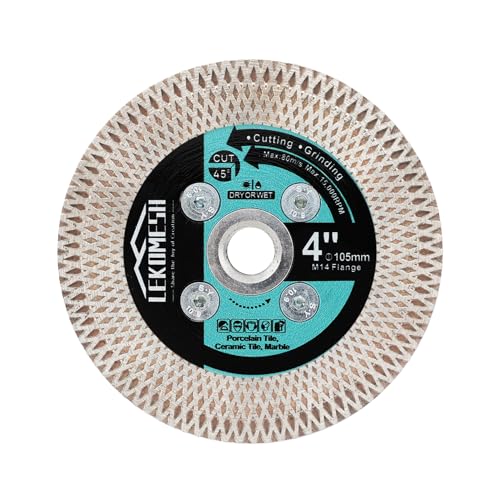 LEKOMESH Diamant Fliesenscheibe 105mm - Diamant Trennscheibe Doppelseitige zum Schneiden Schleifen von Porzellan Keramik Fliesen Marmor Granit Kunststein, M14 Gewinde, X-Masche LEKOMESH Diamant Fliesenscheibe 105mm - Diamant Trennscheibe Doppelseitige zum Schneiden Schleifen von Porzellan Keramik Fliesen Marmor Granit Kunststein, M14 Gewinde, X-Masche von LEKOMESH