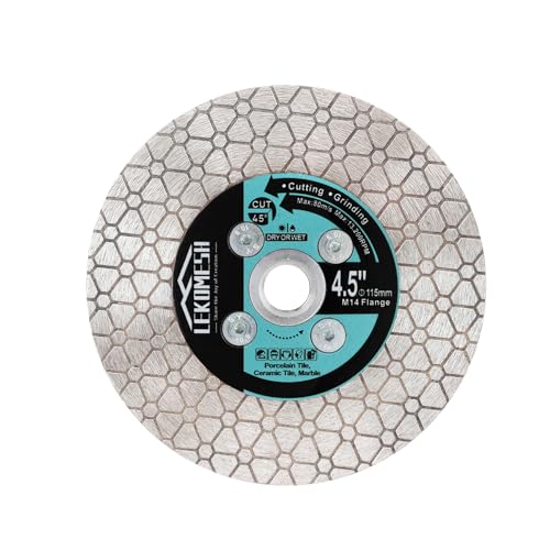 LEKOMESH Diamant Trennscheibe 115mm - Diamant Fliesenscheibe Doppelseitige zum Schneiden Schleifen von Porzellan Keramik Fliesen Marmor Granit Kunststein, M14 Gewinde, Dreieckige LEKOMESH Diamant Trennscheibe 115mm - Diamant Fliesenscheibe Doppelseitige zum Schneiden Schleifen von Porzellan Keramik Fliesen Marmor Granit Kunststein, M14 Gewinde, Dreieckige von LEKOMESH