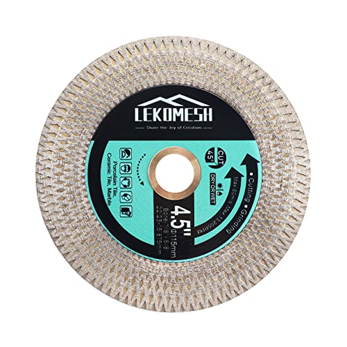 LEKOMESH Diamanttrennscheibe Fliesenscheibe 115MM - Diamant-Trennscheibe für Porzellan Keramik Fliesen Marmor Granit Kunststein,Angle Grinder Blade with X Mesh Rim von LEKOMESH