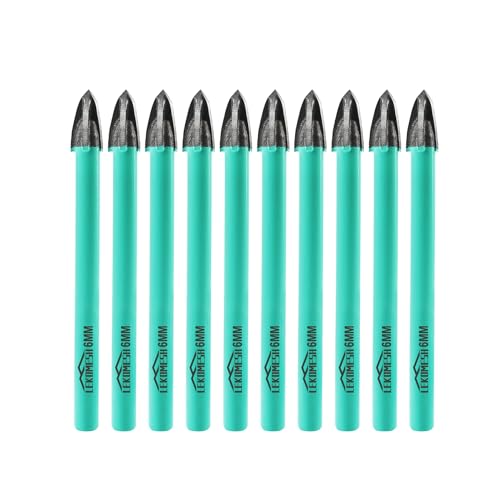 LEKOMESH Fliesenbohrer Betonbohrer Bohrkrone Set - 10 Stück 6mm Hartmetallbohre für Holz, Kunststoff, Mauerwerk, Keramikfliesen, Beton, Marmor, Rund-Schaft LEKOMESH Fliesenbohrer Betonbohrer Bohrkrone Set - 10 Stück 6mm Hartmetallbohre für Holz, Kunststoff, Mauerwerk, Keramikfliesen, Beton, Marmor, Rund-Schaft von LEKOMESH