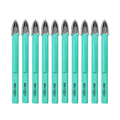 LEKOMESH Fliesenbohrer Betonbohrer Bohrkrone Set - 10 Stück 8mm Hartmetallbohre für Holz, Kunststoff, Mauerwerk, Keramikfliesen, Beton, Marmor, Dreikant-Schaft LEKOMESH Fliesenbohrer Betonbohrer Bohrkrone Set - 10 Stück 8mm Hartmetallbohre für Holz, Kunststoff, Mauerwerk, Keramikfliesen, Beton, Marmor, Dreikant-Schaft von LEKOMESH