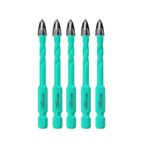 LEKOMESH Fliesenbohrer Betonbohrer Bohrkrone Set - 5 Stück 6mm Hartmetallbohre für Holz, Kunststoff, Mauerwerk, Keramikfliesen, Beton, Marmor, Schnellwechsel-Sechskant-Schaft LEKOMESH Fliesenbohrer Betonbohrer Bohrkrone Set - 5 Stück 6mm Hartmetallbohre für Holz, Kunststoff, Mauerwerk, Keramikfliesen, Beton, Marmor, Schnellwechsel-Sechskant-Schaft von LEKOMESH