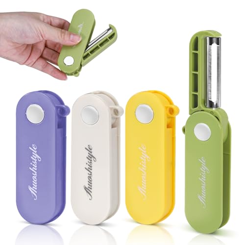LELE LIFE Faltbarer Gemüseschäler für Reisen, Camping, Küche, Küchenzubehör, kleiner Schwenkkartoffelschäler mit scharfer Edelstahlklinge für Apfel, Gemüse, Karotte, Obst, Gurke, 4 Stück LELE LIFE Faltbarer Gemüseschäler für Reisen, Camping, Küche, Küchenzubehör, kleiner Schwenkkartoffelschäler mit scharfer Edelstahlklinge für Apfel, Gemüse, Karotte, Obst, Gurke, 4 Stück von LELE LIFE