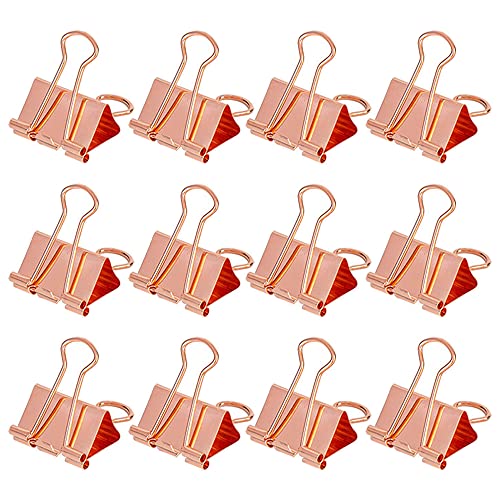 LELE LIFE Gleiche Größe, rotgoldene Binderklammern, extra große Papierklemmen, rostfreie Aktenpapier-Geldklammern, Ordner-Büroklammern für Büro, Zuhause, Schule, 51 mm, 12 Stück LELE LIFE Gleiche Größe, rotgoldene Binderklammern, extra große Papierklemmen, rostfreie Aktenpapier-Geldklammern, Ordner-Büroklammern für Büro, Zuhause, Schule, 51 mm, 12 Stück von LELE LIFE