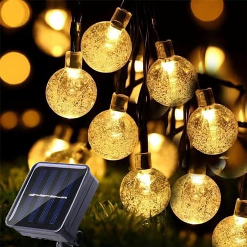 LELYFIT Solar Lichterkette für Außen,Weihnachtsbeleuchtung Außen Lichterkette, Fensterdeko Weihnachten Lichterketten für Zimmer, Weihnachten, Party, Lichterketten n Außen(5M, Warmweiß) von LELYFIT