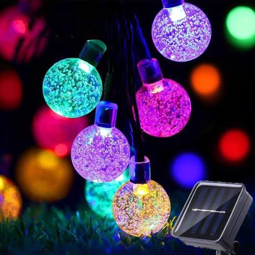 LELYFIT Solar Lichterkette für außen，Weihnachtsbeleuchtung Fensterdeko Weihnachten Lichterketten für Zimmer, Weihnachten, Party,Hochzeit, Lichterketten Innen Außen. (5M, Colorful) von LELYFIT