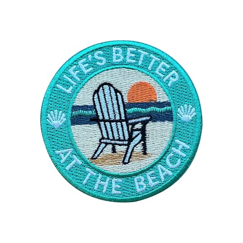 LEMEPINZ Aufnäher "Life's Better at the Beach", 7,6 cm, bestickt, zum Aufbügeln oder Aufnähen, Reiseflicken, Stoffflicken für Kleidung, Rucksäcke, Hüte, Reisezubehör, Geschenke LEMEPINZ Aufnäher "Life's Better at the Beach", 7,6 cm, bestickt, zum Aufbügeln oder Aufnähen, Reiseflicken, Stoffflicken für Kleidung, Rucksäcke, Hüte, Reisezubehör, Geschenke von LEMEPINZ