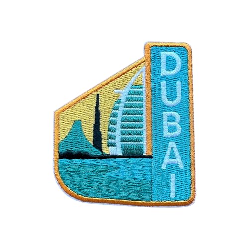 LEMEPINZ Dubai 7,6 cm Stickerei-Aufnäher, Stadt, zum Aufbügeln oder Aufnähen, Reise-Flicken, Stoffflicken für Kleidung, Rucksäcke, Hüte, Natur-DIY-Zubehör, Geschenke für Reiseliebhaber von LEMEPINZ
