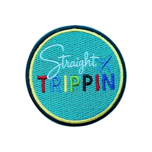 LEMEPINZ Gerader Trippin 7,6 cm Stickerei-Aufnäher, Flugzeugabenteuer, zum Aufbügeln/Aufnähen, Reiseflicken, Stoffflicken für Kleidung, Rucksäcke, Hüte, DIY-Zubehör, Geschenke von LEMEPINZ