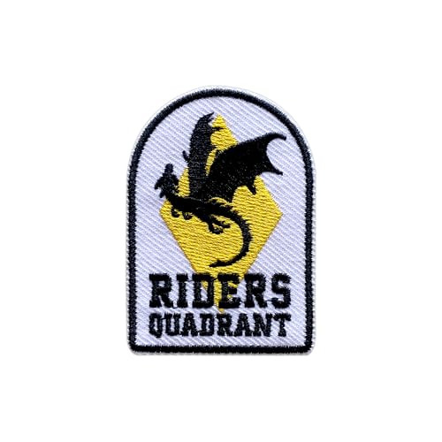 LEMEPINZ Riders Quadrant Patch, Größe 7,6 cm, zum Aufbügeln auf vierten Flügeln, Stickerei-Flicken für Hüte, Kleidung, Rucksäcke, Jeans, DIY Aufnäher, Fabic-Flicken, Fantasy-Flicken, Buchisches von LEMEPINZ