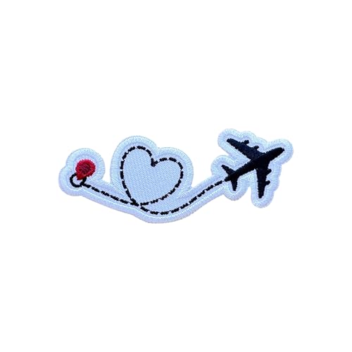 LEMEPINZ Stickerei-Aufnäher, Motiv: Flugzeug, Route, Flugzeug, Herz, 7,6 cm, zum Aufbügeln oder Aufnähen, Reiseflicken, Stoffflicken für Kleidung, Rucksäcke, Hüte, niedliches DIY-Zubehör, Geschenke LEMEPINZ Stickerei-Aufnäher, Motiv: Flugzeug, Route, Flugzeug, Herz, 7,6 cm, zum Aufbügeln oder Aufnähen, Reiseflicken, Stoffflicken für Kleidung, Rucksäcke, Hüte, niedliches DIY-Zubehör, Geschenke von LEMEPINZ