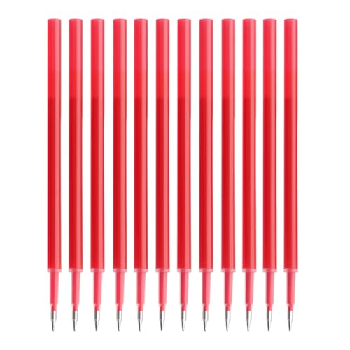 12 Stück Radierbare Ersatzminen 0,5mm rot für Pilot Frixion Stifte, thermosensitive Tinte, kompatibel mit Frixion Kugelschreibern, für tägliches und professionelles Schreiben von LEMLIN