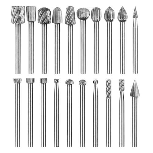 20 PCS Holz Fräser Set kompatibel,Bohrer Set für Holzschnitzerei,Gravieren und Fräsen,1/8" (3mm) Schaft,Hochleistungs Frässtifte für DIY Holzbearbeitung von LEMLIN
