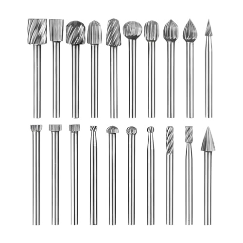 20 Stück Hartmetall Frässtifte Set, Doppelschnitt-Frässtifte mit 3mm Schaft kompatibel mit Dremel, Drehwerkzeug Zubehör für Schleifen, Schnitzen, Metallpolieren, Gravieren, Bohren 20 Stück Hartmetall Frässtifte Set, Doppelschnitt-Frässtifte mit 3mm Schaft kompatibel mit Dremel, Drehwerkzeug Zubehör für Schleifen, Schnitzen, Metallpolieren, Gravieren, Bohren von LEMLIN