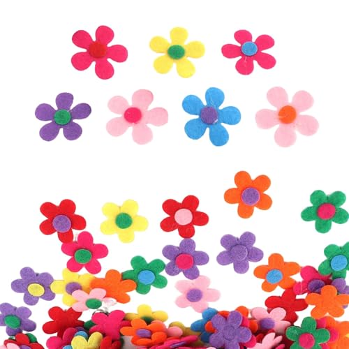 200 Stück Bunte Filzblumen, Schaumstoff-Aufkleber in Blumenform, Aufkleber Blumen Deko für Kinder, Kunsthandwerk, Grußkartenzubehör, DIY-Sammelalbum 200 Stück Bunte Filzblumen, Schaumstoff-Aufkleber in Blumenform, Aufkleber Blumen Deko für Kinder, Kunsthandwerk, Grußkartenzubehör, DIY-Sammelalbum von LEMLIN