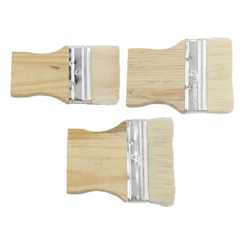 3 Stück Paddle Flächenpinsel, Flachpinsel Set 3/4/5 Zoll, Borstenpinsel Lackpinsel für Lacke, Malerpinsel für Malerbedarf zum Streichen, Pinsel Set für Lacke Lasuren Öle Wand-Farben von LEMLIN