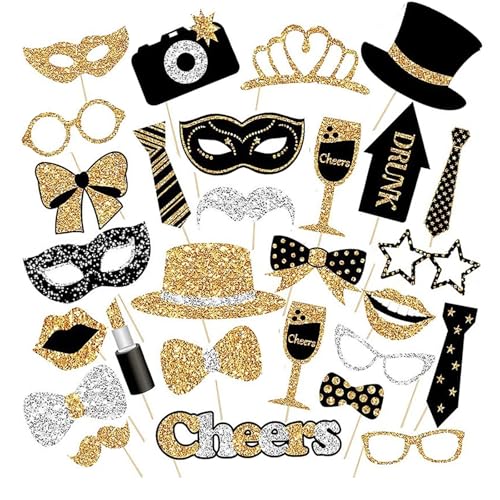 30 Stück Foto Requisiten, Geburtstag Party Photo Booth Props, Dekoration Props für Hochzeit Karneval Weihnachten Neujahr Silvester Halloween Hochzeitsfest 30 Stück Foto Requisiten, Geburtstag Party Photo Booth Props, Dekoration Props für Hochzeit Karneval Weihnachten Neujahr Silvester Halloween Hochzeitsfest von LEMLIN
