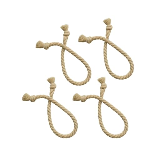 LEMLIN Vorhangseil Raffhalter, 4 Stück Curtain Rope Buckle, Handgemachte Vorhang Raffhalter, Vorhang Clips Baumwolle Seil, für Haus Office Dekoration Fenster Behandlung von LEMLIN