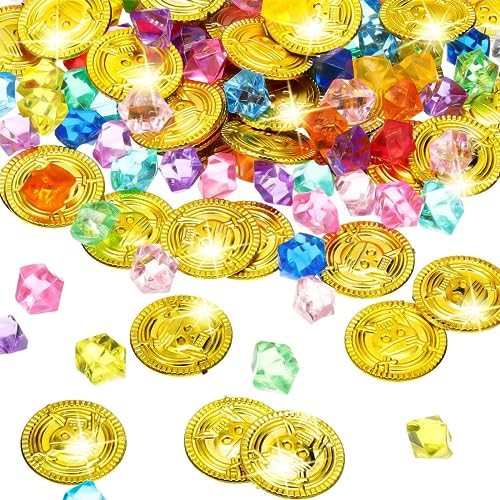 LEMONSTONE 200 Stück Piratenschatz,100 Stücke Edelsteine für Kinder und 100 Stücke Goldmünzen Kinder für Piraten Deko Kindergeburtstag,Piratenparty Kindergeburtstag,Schatzkiste Kindergeburtstag LEMONSTONE 200 Stück Piratenschatz,100 Stücke Edelsteine für Kinder und 100 Stücke Goldmünzen Kinder für Piraten Deko Kindergeburtstag,Piratenparty Kindergeburtstag,Schatzkiste Kindergeburtstag von LEMONSTONE