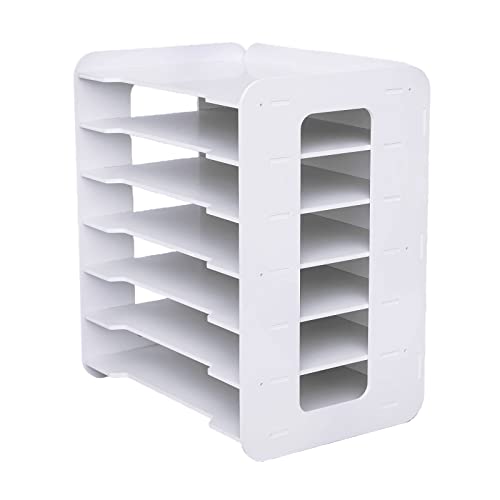 LENJKYYO 7 Stöckiger Schreibtisch Organizer und Zubehör aus weißem Holz Briefablage Papiersortierer Aktenregal Dokumentenregal Literatur Rack für Zuhause Büro Schule Klassenzimmer LENJKYYO 7 Stöckiger Schreibtisch Organizer und Zubehör aus weißem Holz Briefablage Papiersortierer Aktenregal Dokumentenregal Literatur Rack für Zuhause Büro Schule Klassenzimmer von LENJKYYO