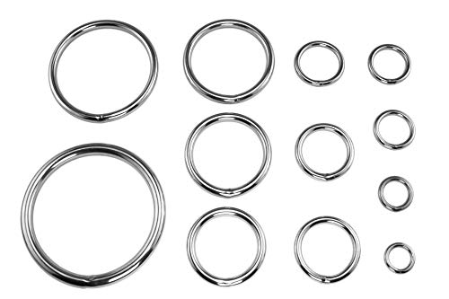 10x Rundring, O-Ring, Edelstahl, silber, geschweißt, Größe: 13 mm (1/2") von LENNIE